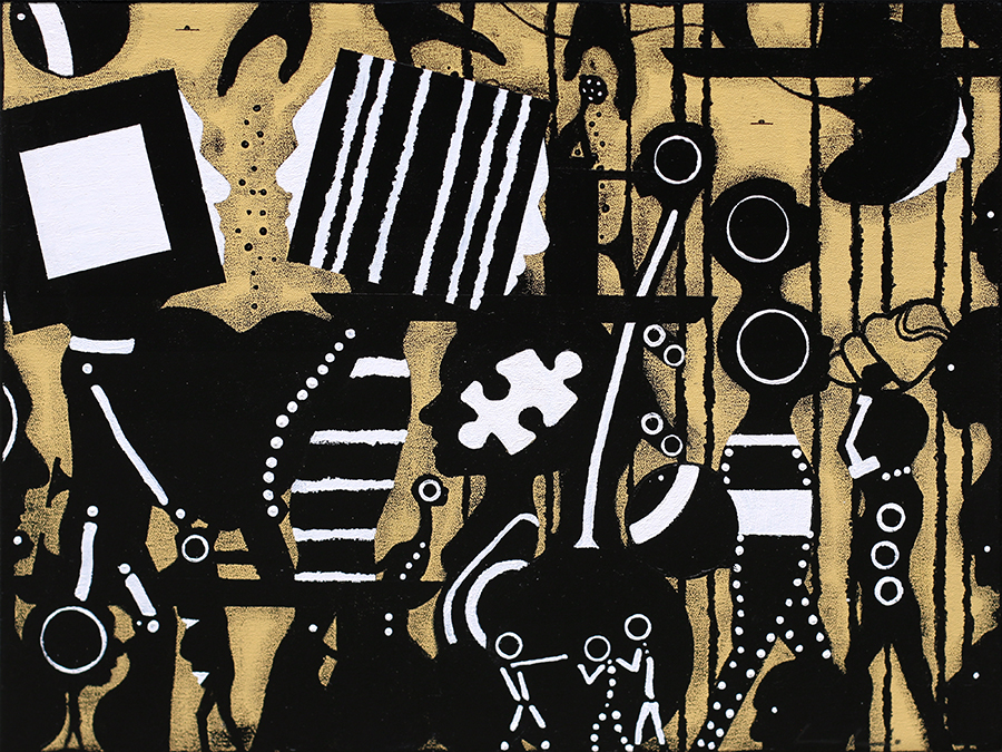 Mo lo'u Tina (II), by Andy Leleisi'uao, 2025, acrylic on canvas, 300 x 400mm, $2200