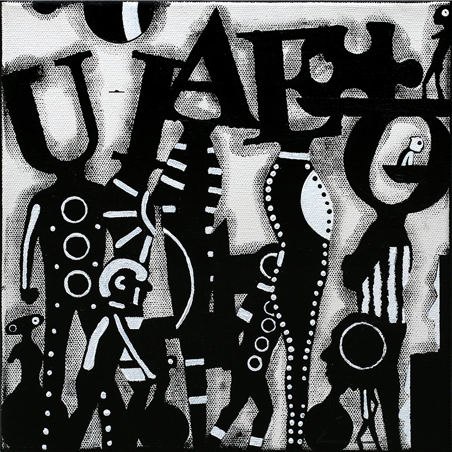 Mo lo'u Tina (V), by Andy Leleisi'uao, 2025, acrylic on canvas, 252 x 252mm, $1400