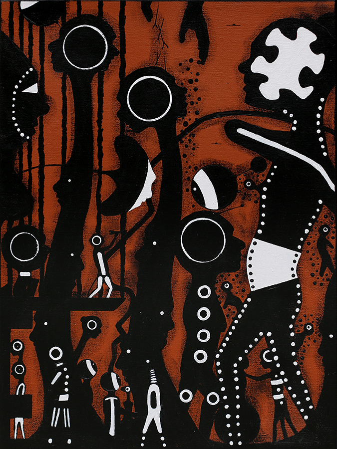 Mo lo'u Tina (VI), by Andy Leleisi'uao, 2025, acrylic on canvas, 400 x 300mm, (SOLD)