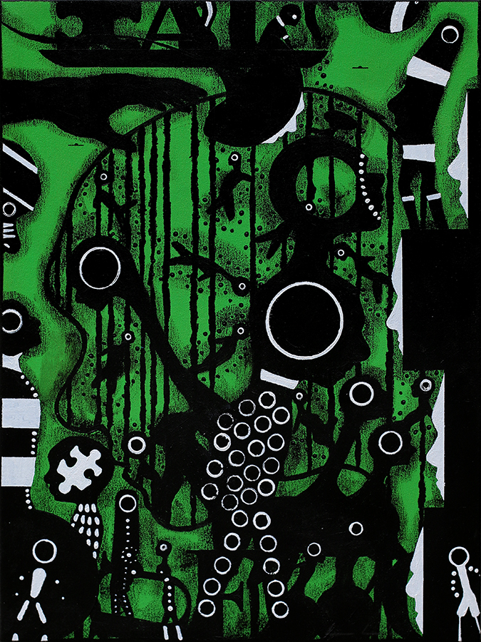 Mo lo'u Tina (VIII), by Andy Leleisi'uao, 2025, acrylic on canvas, 400 x 300mm, $2200