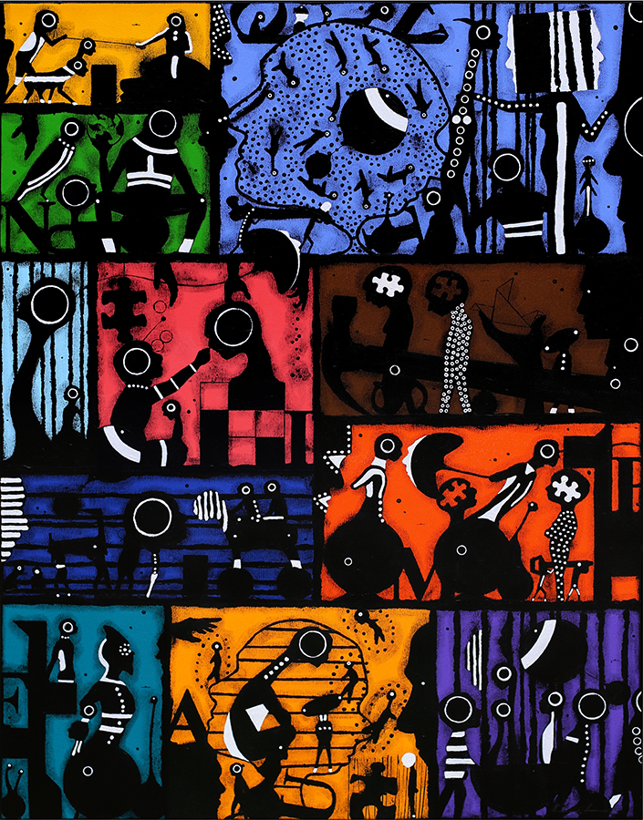 Mo lo'u Tina #5, by Andy Leleisi'uao, 2025, acrylic on canvas, 900 x 700mm, $8800