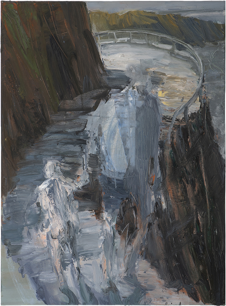 Child & Adult on Summit Road, by Euan Macleod, 2023, oil on polyester, 760 x 560, $7,500 (SOLD)