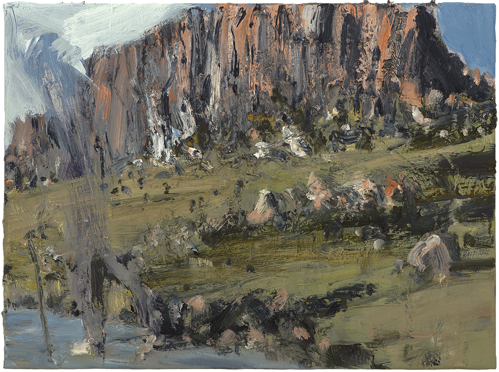 Rapaki Rock, by Euan Macleod, 2023, oil on polyester, framed, 410 x 540mm