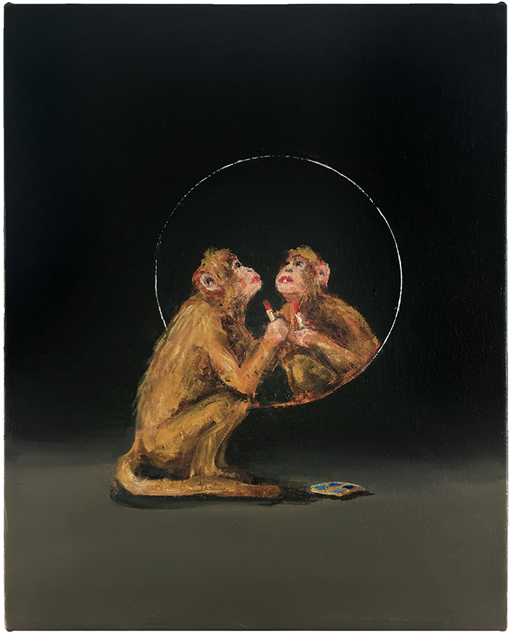 Beauty Tips I, by Joanna Braithwaite, 2025, oil on canvas, 255 x 200mm, $1550