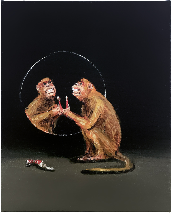 Beauty Tips III, by Joanna Braithwaite, 2025, oil on canvas, 255 x 200mm, $1550