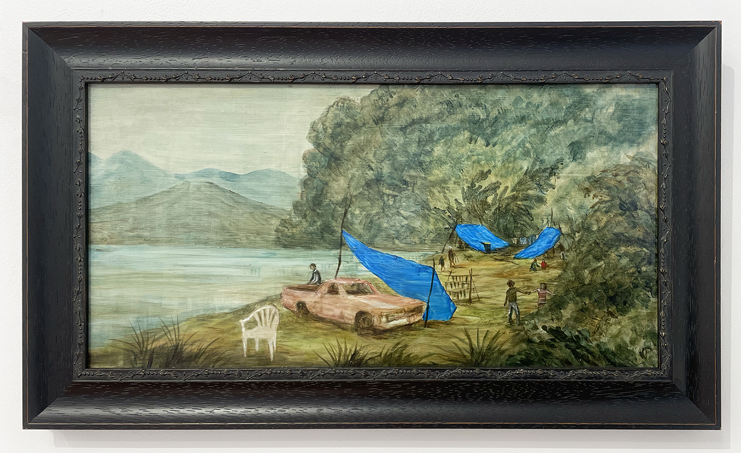 Homes of National Significance IX, by Jenna Packer, 2025 acrylic on alluminum, framed, 270 x 470mm, $2200 (on HOLD)