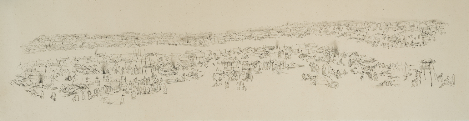 Big River, by Jenna Packer, 2023 pencil on canvas, 470 x 1600mm, $6000