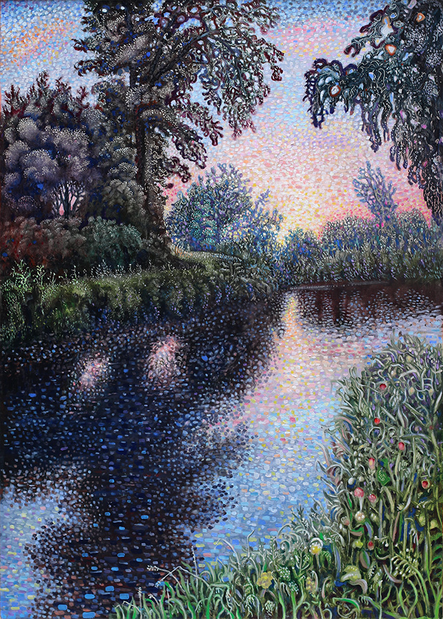 'Opawa - Ōpāwaho', Rebecca Harris, 2024, oil on board, 915 x 655mm (SOLD)