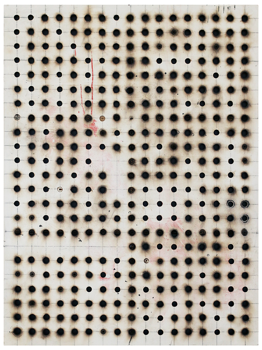 Sacred Conversations, by Sefton Rani, 2025, plywood, acrylic, varnish, char with mdf backing, 1200 x 900mm, SOLD