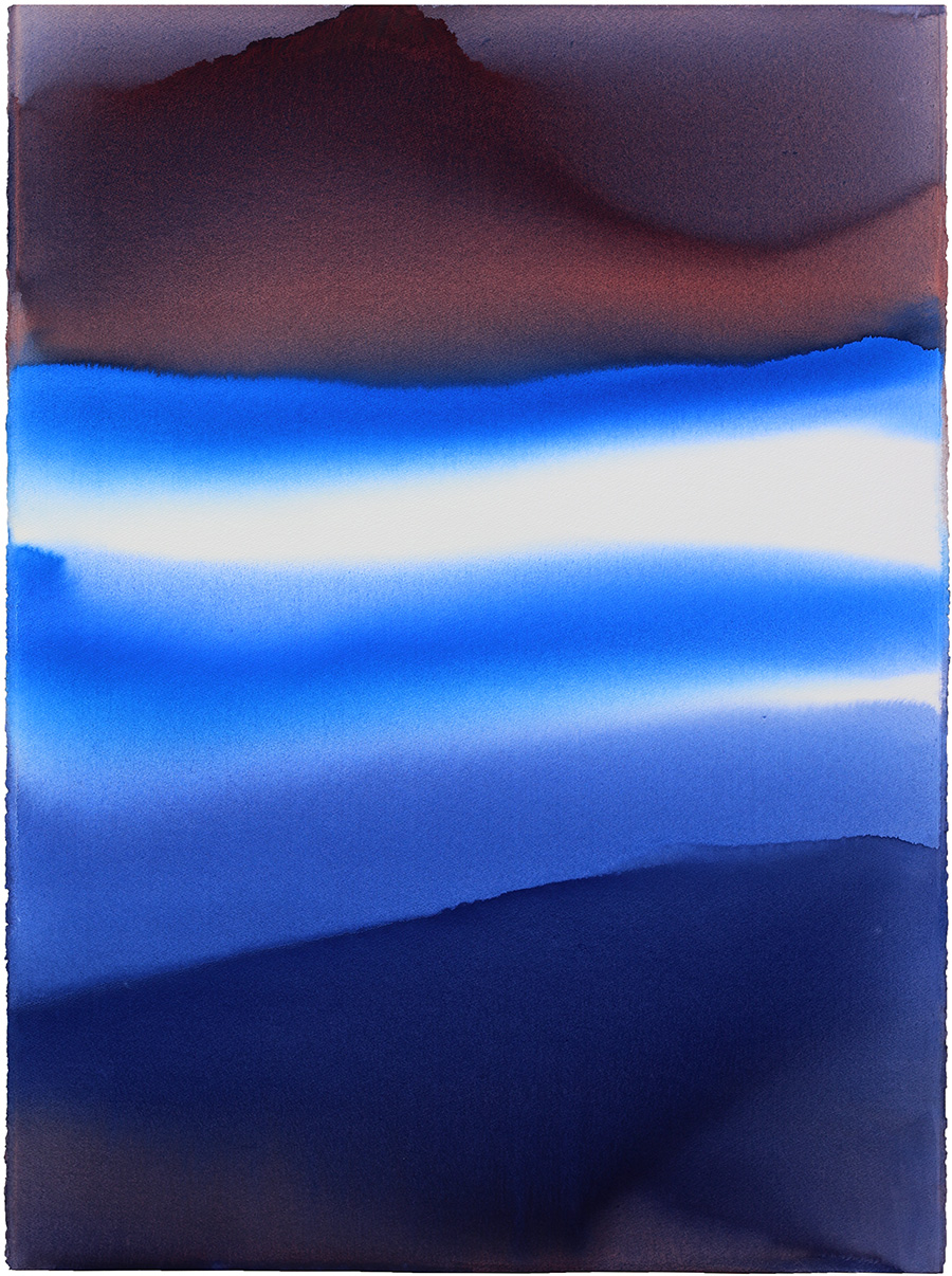 Whakamatau (Lake Coleridge), by Vivienne Murchison, 2024 watercolour on paper, 1045 x 750mm