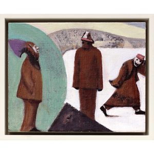 Three Figures in Monastic Brown