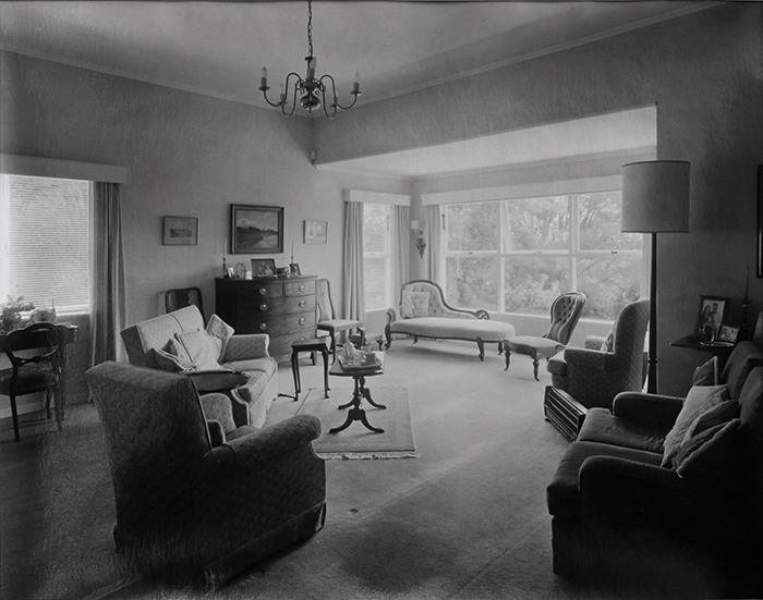 Remuera (Sitting Room) by Andrew Ross, 2019 Selenium toned contact prints on silver gelatin paper, 380 x 420mm framed, $1750