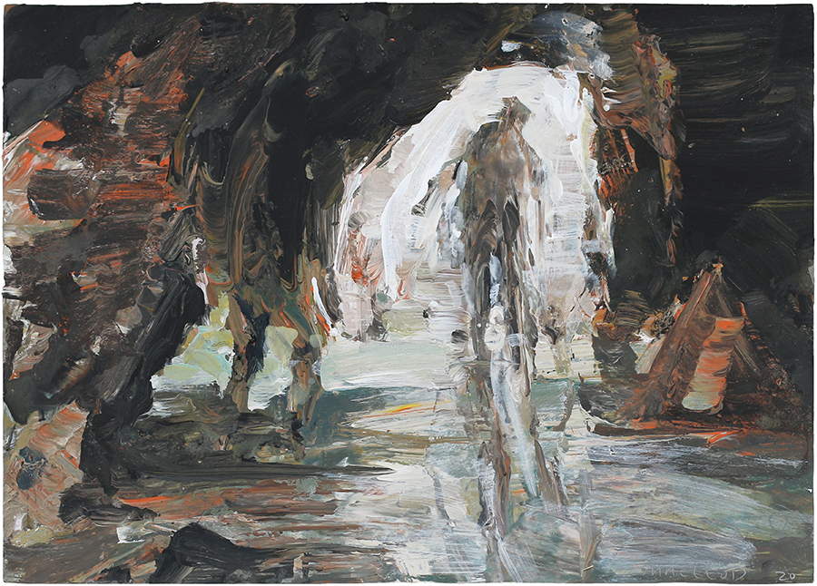 Cave Rock, Euan Macleod, 2020, acrylic on paper, 300 x 415mm, (SOLD)