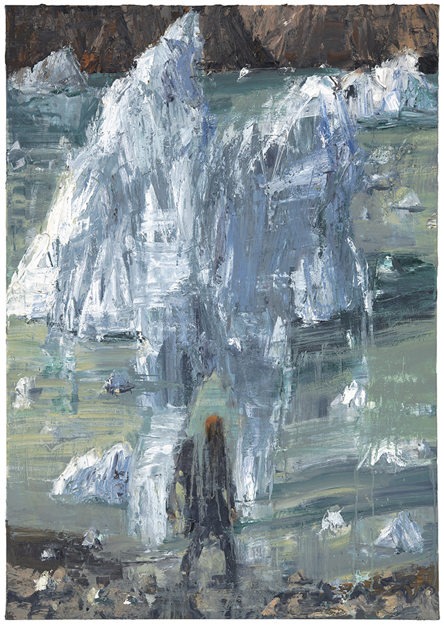 Iceberg man, Euan Macleod, 2020/21, oil on polyester, 1200 x 840mm, (SOLD)