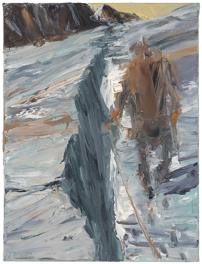 Slot Study, Euan Macleod, 2020, oil on polyester, 510 x 380mm, (SOLD)