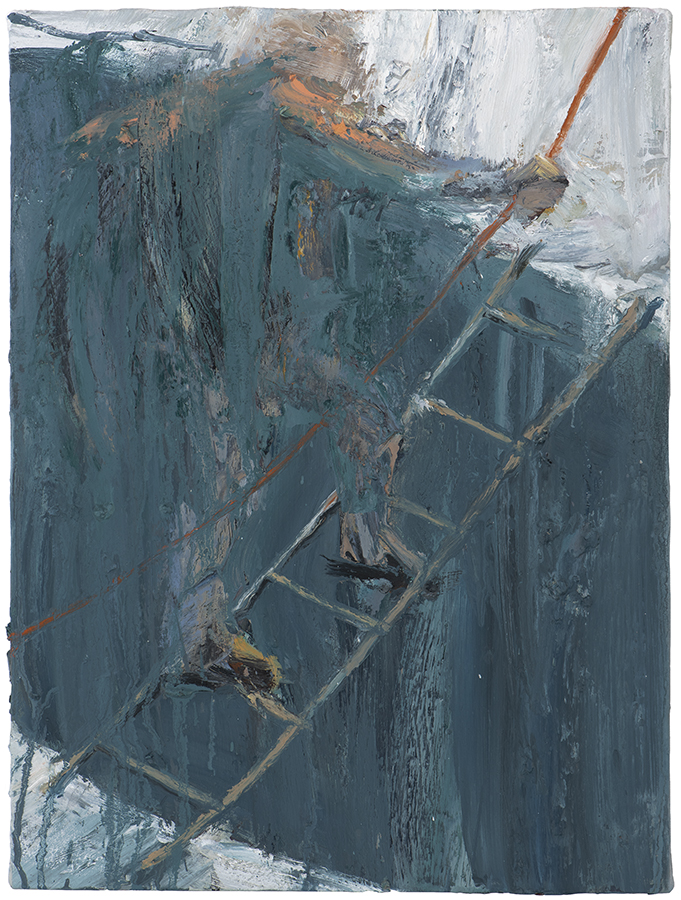 Crossing Ladder Study, Euan Macleod, 2020, oil on polyester, 510 x 380mm, (SOLD)