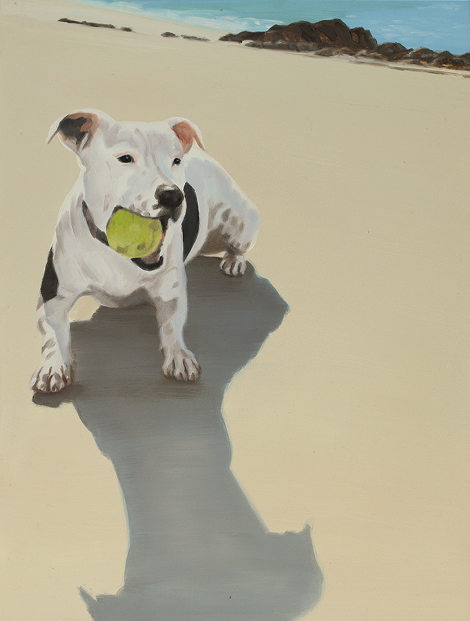 Julia Holden, Dog Days, 2022 oil on canvas, 600 x 450mm