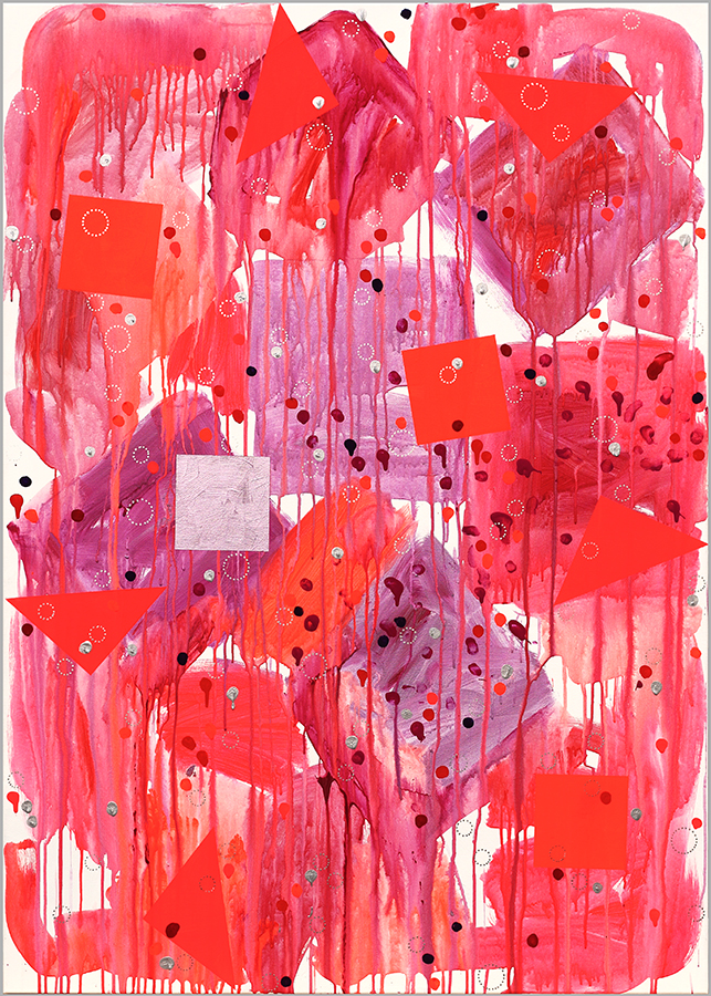 UNTITLED (Catastrophes...)#6, John Reynolds, 2023 acrylic & oil paint marker on canvas 140x100cm