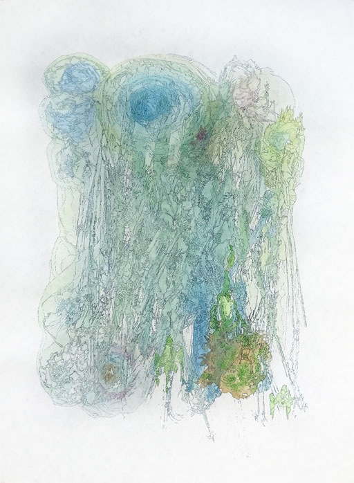 'Untitled #9', Motoko Kikkawa, 2017, 760 x 560mm, ink & watercolour on paper