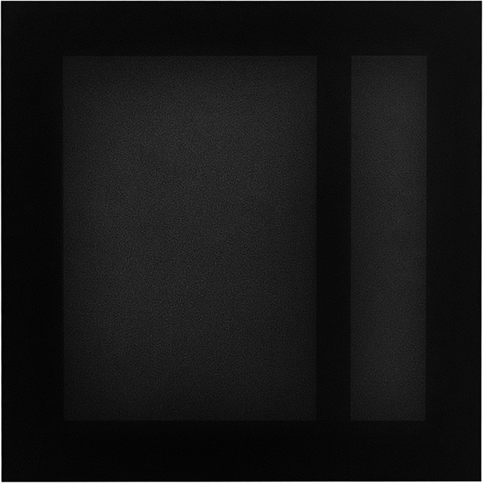 Shades of Black #3, Polly Gilroy, 2022, Silk, chiffon, on pine, 360 x 360mm, (SOLD)