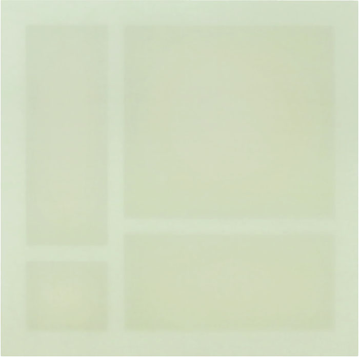 Unseen, Polly Gilroy, 2020, silk, chiffon, on pine, 585 x 585mm, (SOLD)