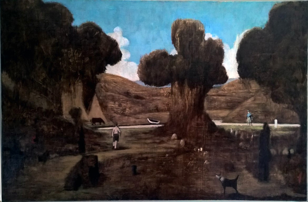 The road to nowhere, Richard McWhannell, 2016-18, oil on canvas on board, 582 x 880mm