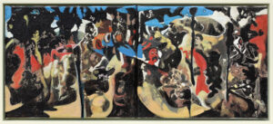 A Picture for Jack Kirby, Richard McWhannell, 2020-22 Painting, Oil on Canvas, Framed, 335 x 735mm, $5900