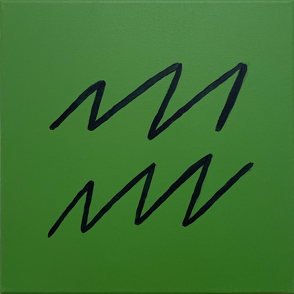 Untitled (green), by Salome Tanuvasa, 2023, acrylic on canvas, 300 x 300mm $1300
