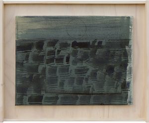 Ruskin Street series 6, Simon Ogden, 2018, mixed media on canvas framed, 410 x 507mm