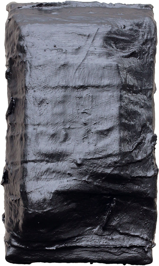 'Scorched Sutras #4' by Sefton Rani, 2023, mixed media, enamel on white birch panel, 350 x 200mm, $950
