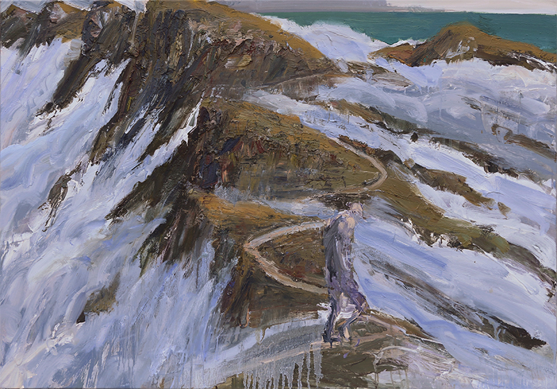 Summit Road, Euan Macleod, 2018 painting, Oil and acrylic on polyester, 840 x 1200mm, (SOLD)