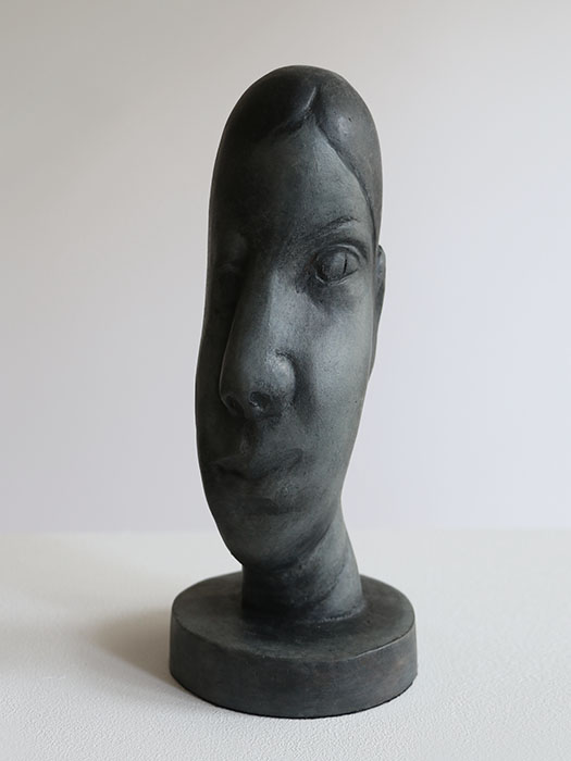 Head of Shifting Viewpoints, Terry Stringer, 2018, oil on bronze, 200mm high, (SOLD)