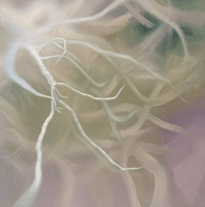 'Wither Hair', Viv Kepes, 2017, 350mm x 350mm, oil on linen